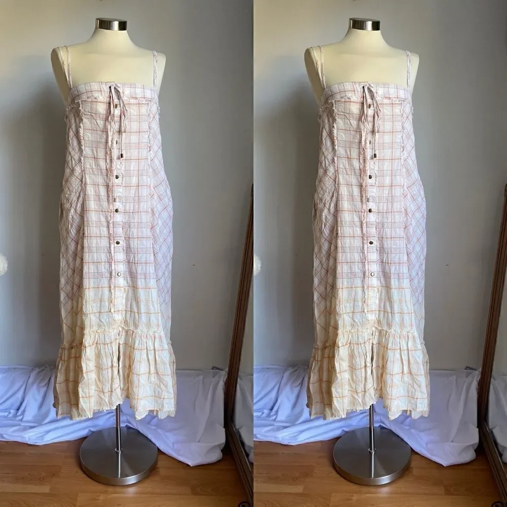 FREE PEOPLE Plaid City Maxi Top
